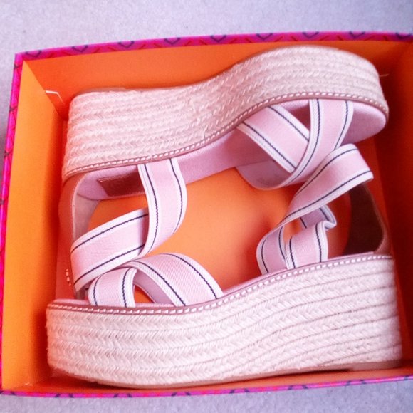 Tory Burch Frieda Platform Espadrille Sandals NEW - Picture 8 of 10